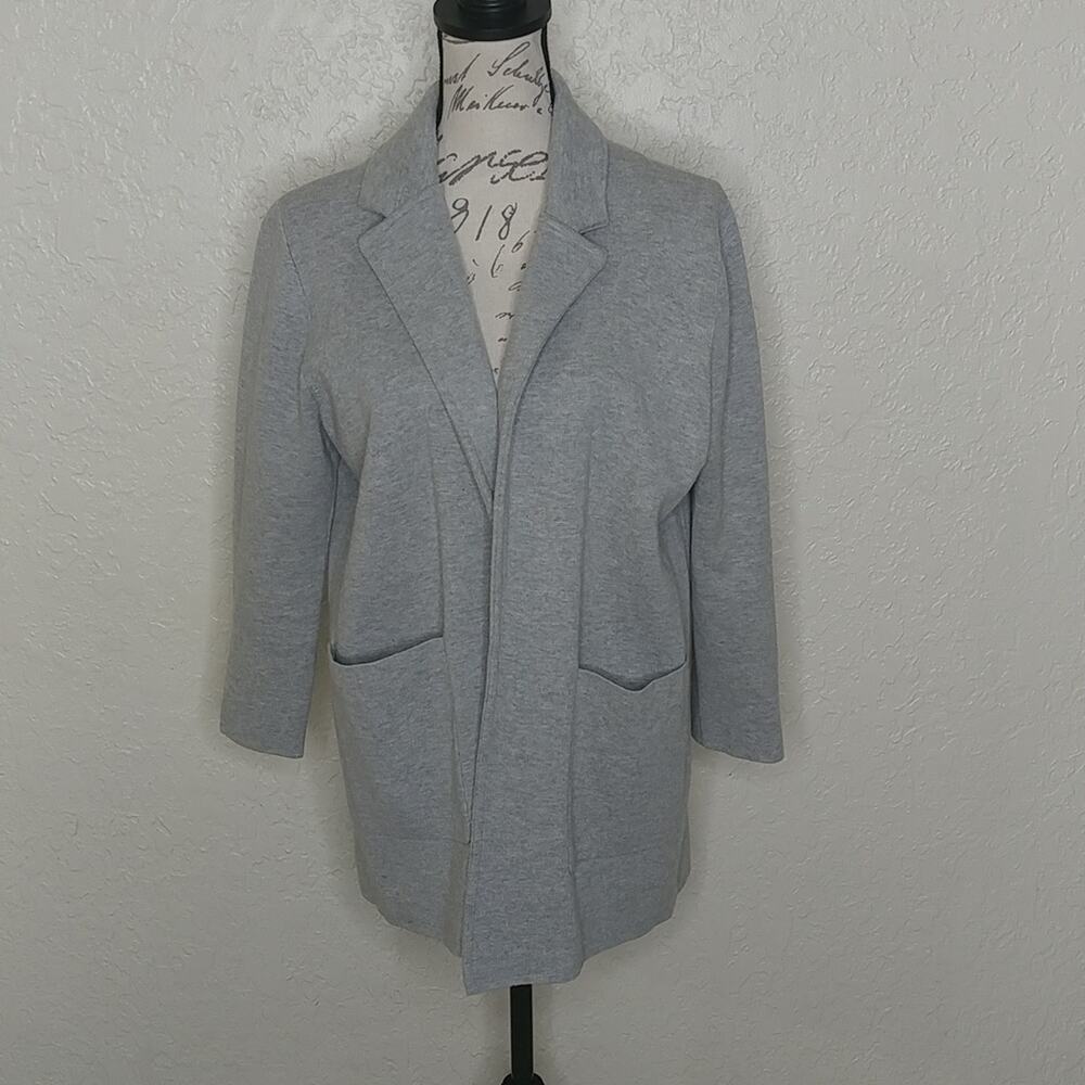 J. Crew 365 Open Front Wool‎ Blend Cardigan Gray Size M